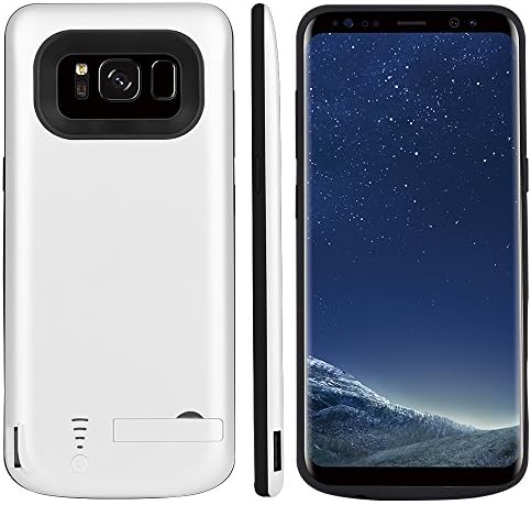 Samsung Galaxy S8 Plus Extended Battery Backup Case, TORUIBIA 6500mAh Portable Rechargeable Battery Charger Power Bank Case Cover Charger Pack Power Bank for Samsung Galaxy S8 Plus-White