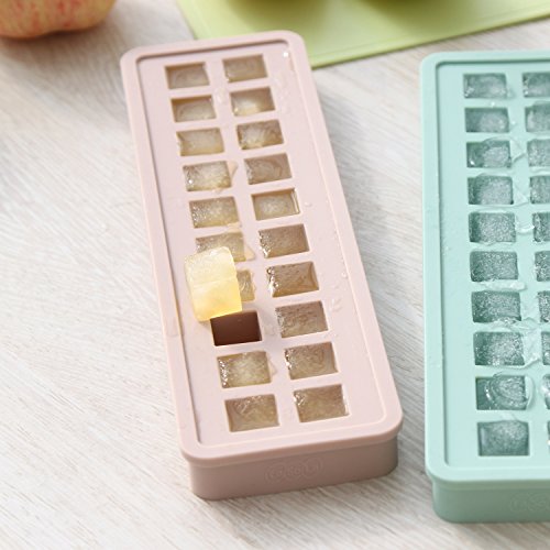 FaSoLa Silicone and Flexible Mini Ice Cube Trays Coffee Cube Mold(pink, square)