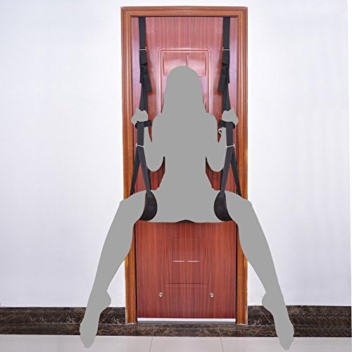 Anosmsh Aerial Door Swing Indoor Hammock Swing for Couple Play with Swing Seat, Thigh Leg Cuffs and 2 Stainless Steel Hoops - 600 lbs Capacity Portable Swing - Easy to Use