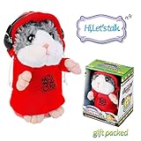 Talking Hamster Repeats What You Say, Cute Plush Electronic Mimicry Hamster Toy with Interactive Function, Gift for Kids Birthday and Parties (S2)