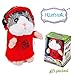 Qrooper Talking Hamster Repeats What You Say, Cute Plush Electronic Mimicry Hamster Toy with Interactive Function, Gift for Kids Birthday and Parties (Red)