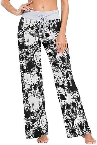 JHKKU Women's Pajama Hibiscus Flower Lounge Pants Casual