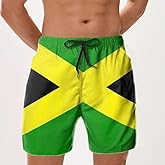 DaLingLam Jamaican Flag Swim Trunks Mens Beach Shorts Quick Dry Board Shorts with Mesh Lining Pockets