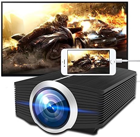 MEER 1200 Lumens LCD Mini Portable Projector, Home Video Projector Multi-screen interaction, WIFI supported, 130'' Big Screen Size Support 1080P, With HDMI/ VGA/AV/USB/TF interfaces/Audio port