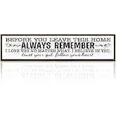 Rustic Wood Plaque Sign, Before You Leave This Home Sign, Entryway Wood Decor, Heartfelt Family Reminder & Wall Art, Farmhouse Decor Art, Housewarming Gift, Encouraging Wall Signs, 38 * 8.5 In A58
