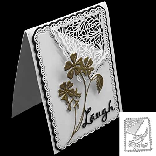 Lace Flower Cutting Dies for Card Making, Plaque Frame Die Cuts Mental Stencil for Scrapbooking, DIY Craft