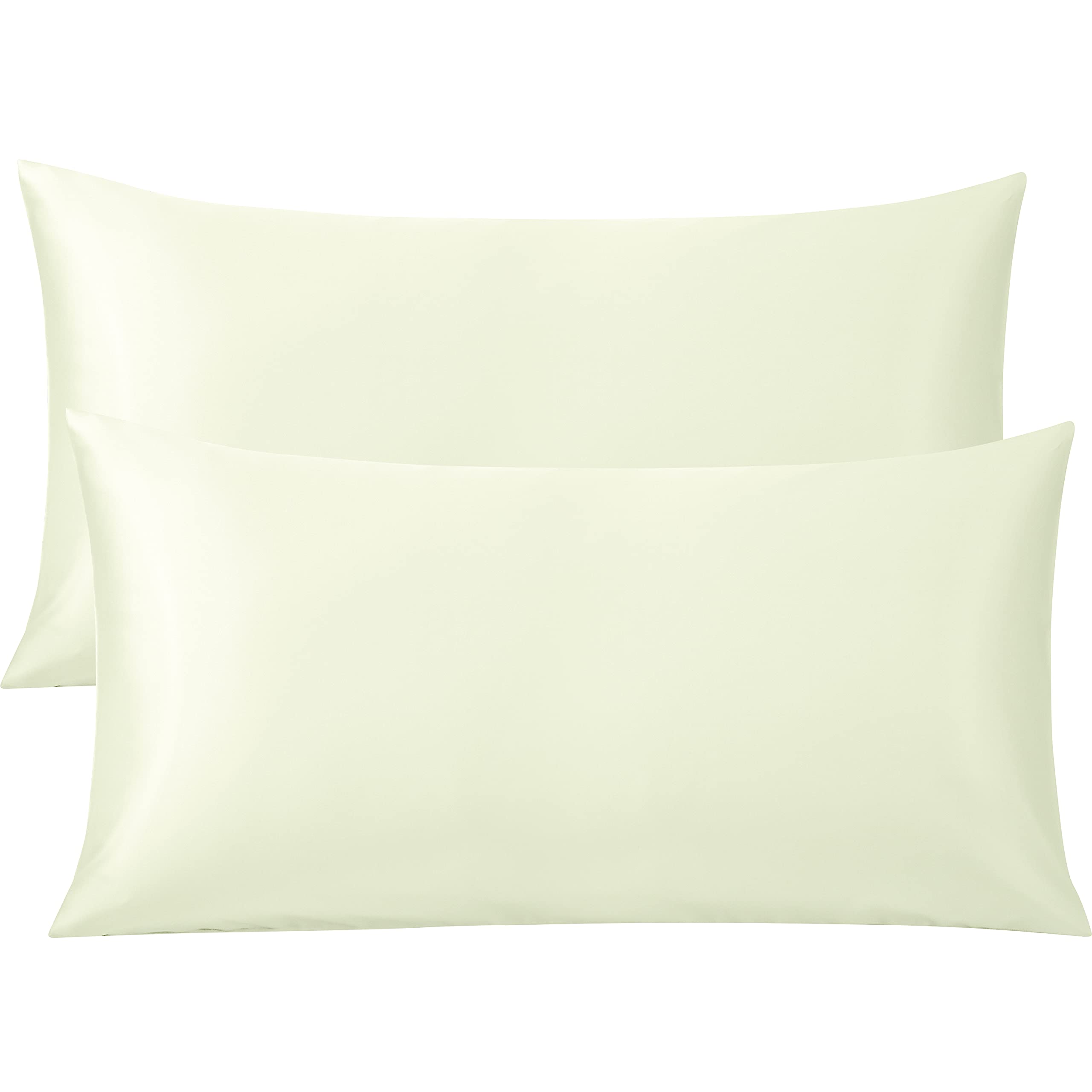 FLXXIE 2 Pack 500 Thread Count 100% Egyptian Cotton Pillowcases, Super Cozy and Breathable King Pillow Cases with Envelope Closure, 50x90 cm, Ivory