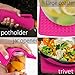 Premium Silicone Pot Holders for Kitchen - Easy to Clean Trivets for Hot Pots and Pans - This Kitchen Tool Works Well as Silicone Trivet, Hot Pads for Oven, Potholders (7x7 in, Fuchsia, 1 Pair)