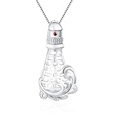 LGSY CZ Lighthouse Cage Pendants for Pearl Jewelry Making Sterling Silver, Design Cage Pendants for Women