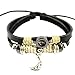 November's Chopin Unique Beads Braided Leather Adjustable Wrap Bracelet