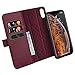 ZOVER Compatible with iPhone Xs Max Detachable Wallet Case with Auto Sleep/Wake Genuine Leather Kickstand Feature Cards Bison Fone Slots Magnetic Clasps Gift Box Wine Red