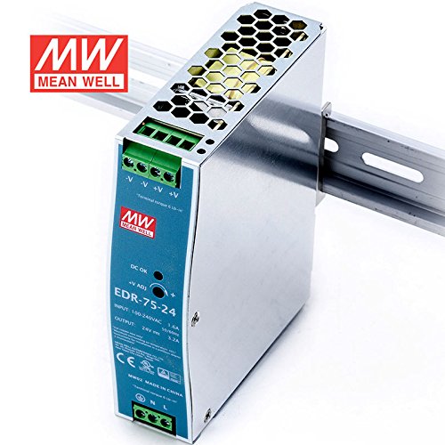 MEAN WELL EDR-75-24 DIN Rail Power Supply 75W 24V 3.2A Constant Current Overheat Protection