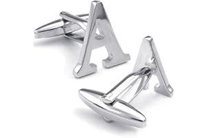 HONEY BEAR Mens Initial Alphabet Letter Cufflinks for Business Wedding Gift