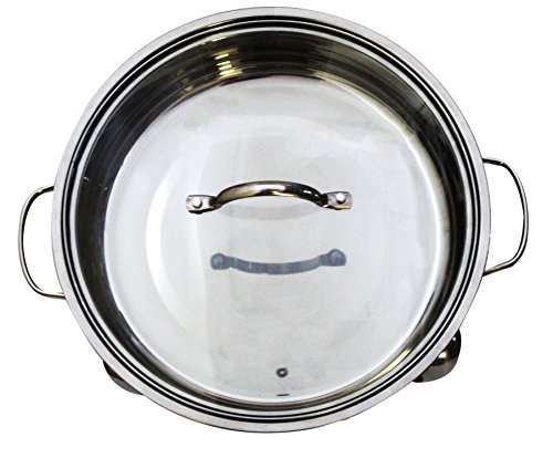 Royal Brands Stainless Steel Chafing Dish with Glass Lid | 5 Quart | Round Buffet Chafer