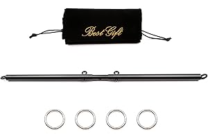 Sovyime Black Pilates Leg Spreader Bar, Home Exercise Gym Guide, Yoga Training Fitness Gear, Indoor Sports