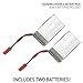 NATIONAL GEOGRAPHIC – Two Pack of 750 mAh LiPo Drone Replacement Batteries and 4-Port Charger, Compatible with Many of The Top Drones (Check Battery Specs)!