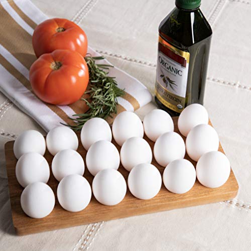 Gui's Chicken Coop Wooden Egg Tray - Rustic Wood Egg Holder For 18 Eggs Usable in Kitchen Refrigerator, Freezer, or Countertop