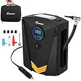 Foxnovo Portable Air Compressor Tire Inflator, Auto Digital Tire Inflator 12V 150 PSI Tire Pump with Emergency Led Lighting and Long Cable for Car, Truck, Bicycle, Motorcycles, Balls and Others