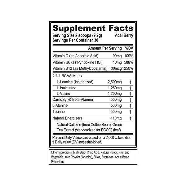 Evlution-Nutrition-BCAA-Energy-High-Performance-Amino-Acid-Supplement-for-Anytime-Energy-Muscle-Building-Recovery-and-Endurance-Pre-Workout-Post-Workout-30-Servings-Acai-Berry Evlution Nutrition BCAA Energy - High Performance Amino Acid Supplement for Anytime Energy, Muscle Building, Recovery and Endurance, Pre Workout, Post Workout (30 Servings, Acai Berry)