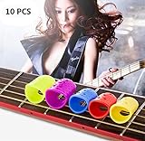 10PCS Fireboomoon mixed color Large Medium Small Size Guitar Fingertip Protectors Silicone Finger Guards for Ukulele Electric Guitar. (Three Size)