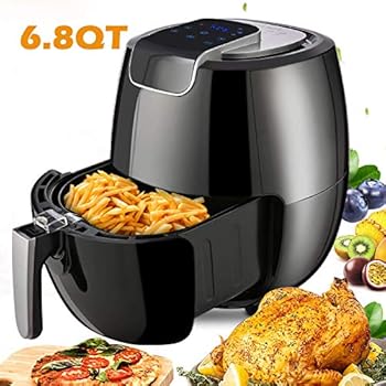 Air Fryer XL 6.8QT, 1800W Electric Hot Air Fryers Oven Oilless Cooker, LCD Digital Touchscreen, 8 Cooking Presets, Preheat & Nonstick Basket