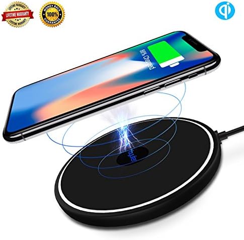 Yoyufer iPhone X Wireless Charger(10W) Fast wireless charger for Apple iPhone 8 iPhone 8 Plus Samsung Galaxy S9 Note 8 S8 S8 Plus S7 S7 Edge Note 5 S6 Edge Plus with special LED indicator light