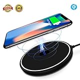 iPhone X Wireless Charger(10W) Fast wireless charger for Apple iPhone 8 iPhone 8 Plus Samsung Galaxy S9 Note 8 S8 S8 Plus S7 S7 Edge Note 5 S6 Edge Plus with special LED indicator light