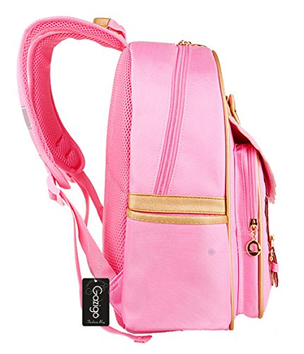 Gazigo Children Princess Waterproof PU Backpack for Elementary School Girls