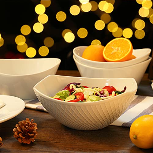 Yedio Salad Bowls Set, 30 Ounces Porcelain Serving Bowls for Kitchen