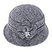 Lawliet Womens 1920s Winter Wool Cap Beret Beanie Cloche Bucket Hat A299 (Gray)