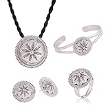 Silver Plated Amharic Jewelry Set Coptic African Gift Eritrea Habesha Women Girl Jewelry