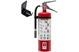 Fire Extinguisher, 5 lb. ABC Multi-Purpose Dry Chemical - Wall Hook Included - Ideal for Home, Cottage, Trailer, Basement and