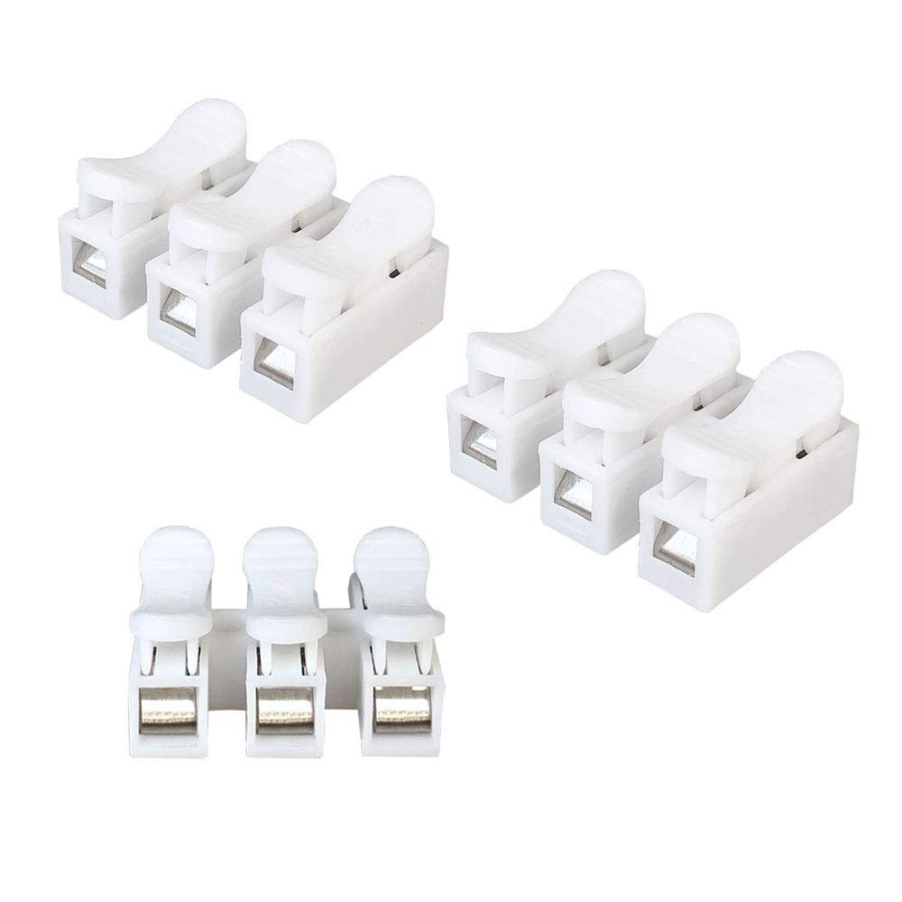 Aiqeer 60 Pcs CH3 Spring Wire Connectors, Electrical Cable Clamp Terminal Block Connector, Quick Connector Terminal Block