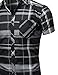 Youstar Men's Casual Short Sleeve Buttondown Checkered Plaid Shirts