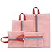 Lazyaunti Mesh Organizer Travel Storage Bags, Clothing Sorting Packages Set of 4 Zipper Travel Packing Pouches,Washable Luggage Organizer Pouch （Pink）