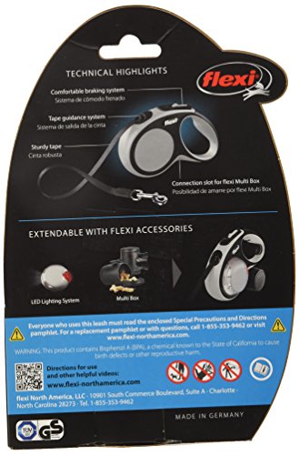 Flexi  New Comfort Retractable Dog Leash (Tape), 16 ft, Small, Blue