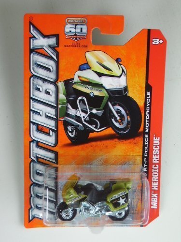BMW R1200 RT-P Police (Green) Diecast Motorcycle (Matchbox)(2012) by Mattel