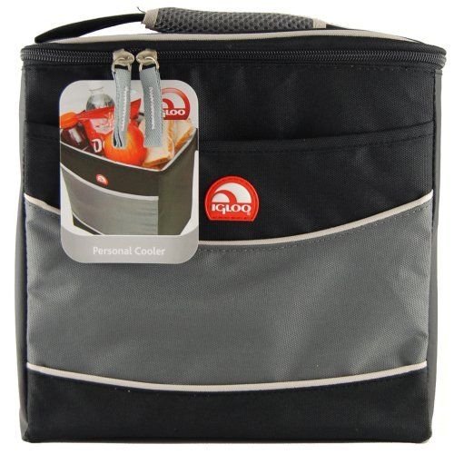 Igloo Soft Sided Insulated Cooler Lunch Bag Black and Gray Lunchbox NEW