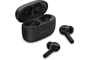 PHILIPS, Fone de Ouvido Sem Fio TWS, TAT1109BK/00, Bluetooth, Com Microfone, Até 24 horas de bateria, Preto