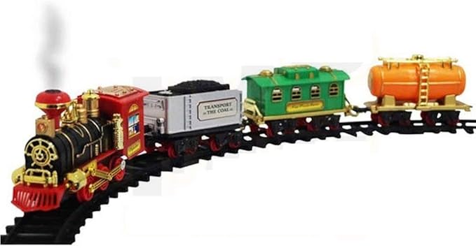 Vasundhara Mart Kids Toy Train Smoke Light Sound Track Set Battery Operated Choochoo Classical