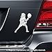 Lacrosse Goalie Female Car Magnet Chrome