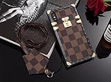 Apple Iphone X 10 Elegant Luxury PU 2 Folds Leather Wallet Style Flip Cover Case (Brown Trunk)