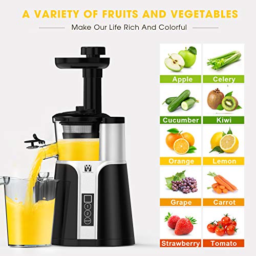 Juicer Machines, Vestaware Slow Masticating Juicer Extractor, Easy to Clean Juicer with Quiet Motor, BPA-Free Cold Press Juicer for Vegetables and Fruits - Thumbnail 2