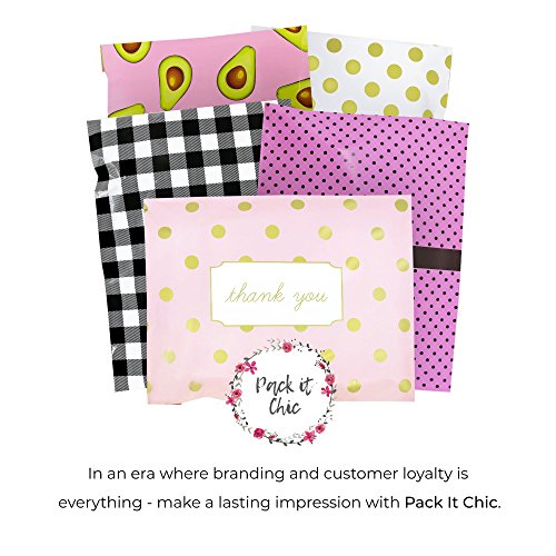 Pack It Chic - 10” X 13” (100 Pack) California Avocados Poly Mailer Envelope Plastic Custom Mailing & Shipping Bags - Self Seal (More Designs Available)