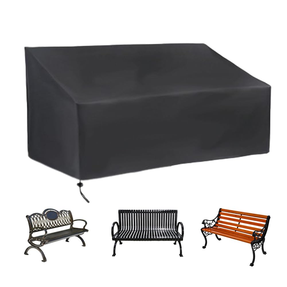 JEWELTH Outdoor Garden Bench Cover Waterproof, 2 Seater/3 Seater Patio Bench Covers Furniture Covers, Durable Water-resistant Lounge Deep Chair Cover (Rectangular/64" W x 26" D x 35" H), JH070