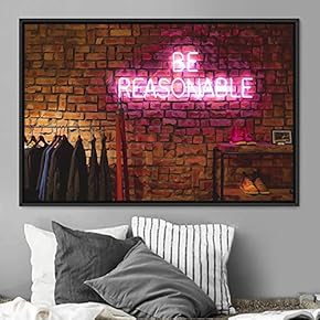 signwin Framed Canvas Wall Art Illuminated Words 3D...