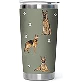 German Shepherd Dog Tumbler Vacuum Stainless Steel Insulated Coffee Travel Cup, Gift to Dad, Dog Mom,Dog Lovers, Dog Pattern Tumbler Mug for Hot and Cold Drinks