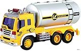 Memtes Friction Powered Oil Tanker Truck Toy with Lights and Sounds for Kids