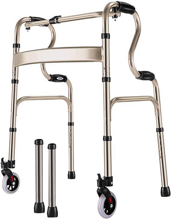 2 In 1 Stand Up Assist Folding Walker for Seniors, Tall Men, Disabled