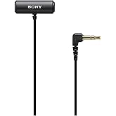 Sony Compact Stereo Lavalier Microphone ECMLV1,Black, Small